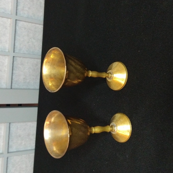 Other - Vintage 1950’s/60’s Solid Brass Mini Goblet Set of two